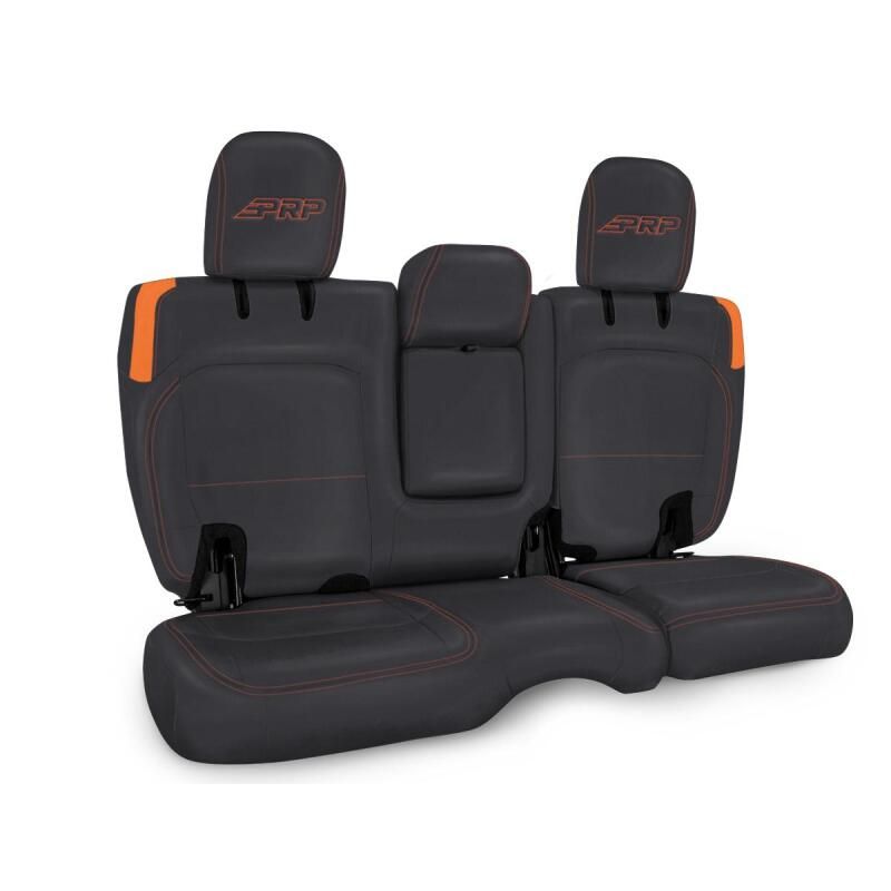 PRP Seats B044-07 PRP Jeep Wrangler JL Rear Bench CoversU - 4 door with Armrest - Black/Orange