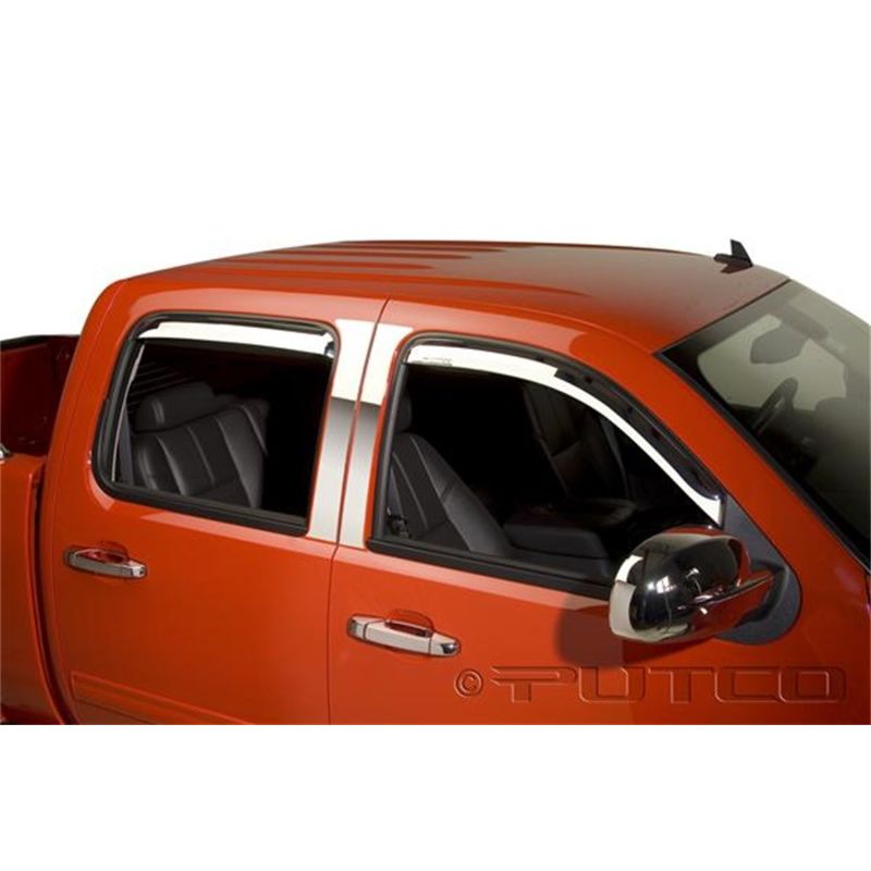 Putco 480056 14-14 Chevrolet Silverado HD - Crew Cab (Set of 4) Element Chrome Window Visors