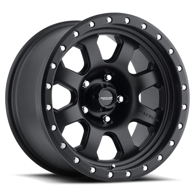 Raceline 929B Avenger 17x9in / 6x139.7 BP / -12mm Offset / 107.95mm Bore - Satin Black Wheel
