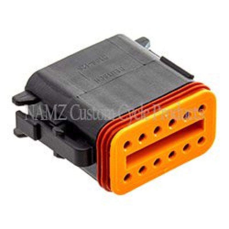 NAMZ DP-12B Deutsch DT Series 12-Wire Plug & Wedgelock - Black (HD 72119-94BK)