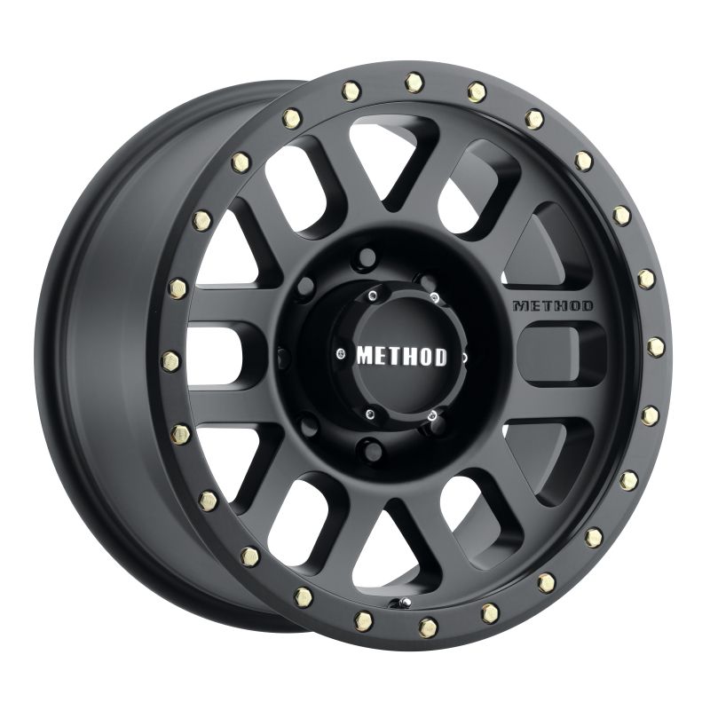Method Wheels MR30989088500 Method MR309 Grid 18x9 0mm Offset 8x180 130.81mm CB Matte Black Wheel