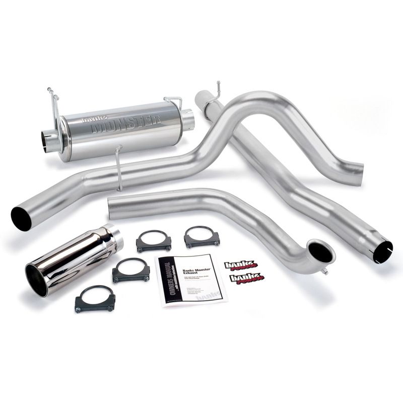 Banks Power 48653 00-03 Ford 7.3L / Excursion Monster Exhaust System - SS Single Exhaust w/ Chrome Tip
