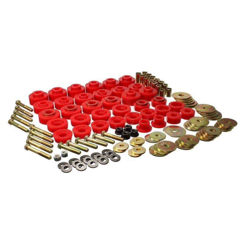 Energy Suspension 65-67 Chevrolet Biscayne/Bel Air/Caprice/Impala Body Mount Set w/ Hardware - Red