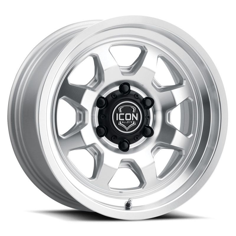 ICON 8117857345SM Nuevo 17 X 8.5 5 X 5 6mm Offset 4.5in BS Silver Machined