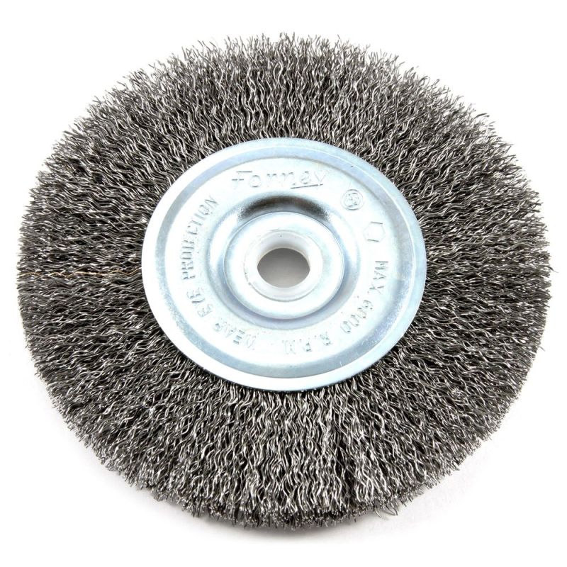 Forney 72741 Wire Wheel Brush, Coarse Crimped with 1/2-Inch Through 5/8-Inch Arbor, 5-Inch-by-.012-Inch