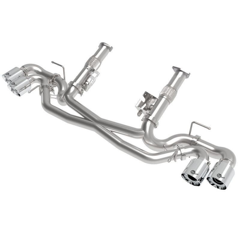 aFe Power 49-34127NM-P MACH Force-Xp Cat-Back Exhaust w/o NPP Exhaust Valve Polished Tip No Muffler