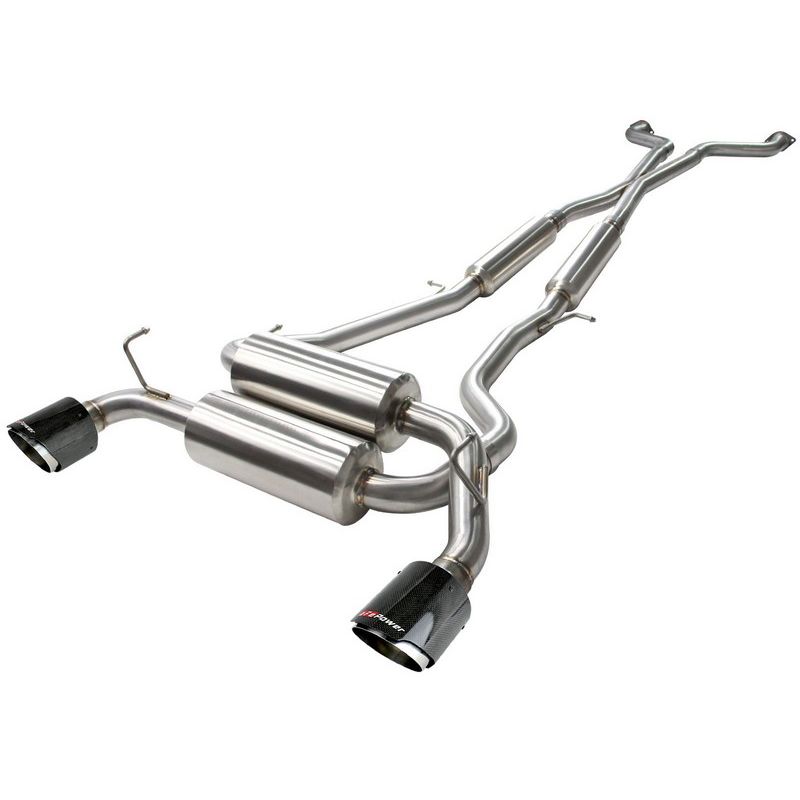 aFe Power 49-36103-C Takeda 2-1/2 IN 304 Stainless Steel Cat-Back Exhaust System w/ Carbon Fiber Tips