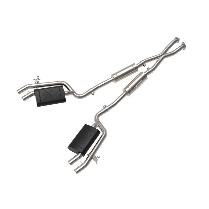 aFe Power 49-37025 Gemini XV 2-1/2 IN 304 Stainless Steel Cat-Back Exhaust System w/ Cut-Out