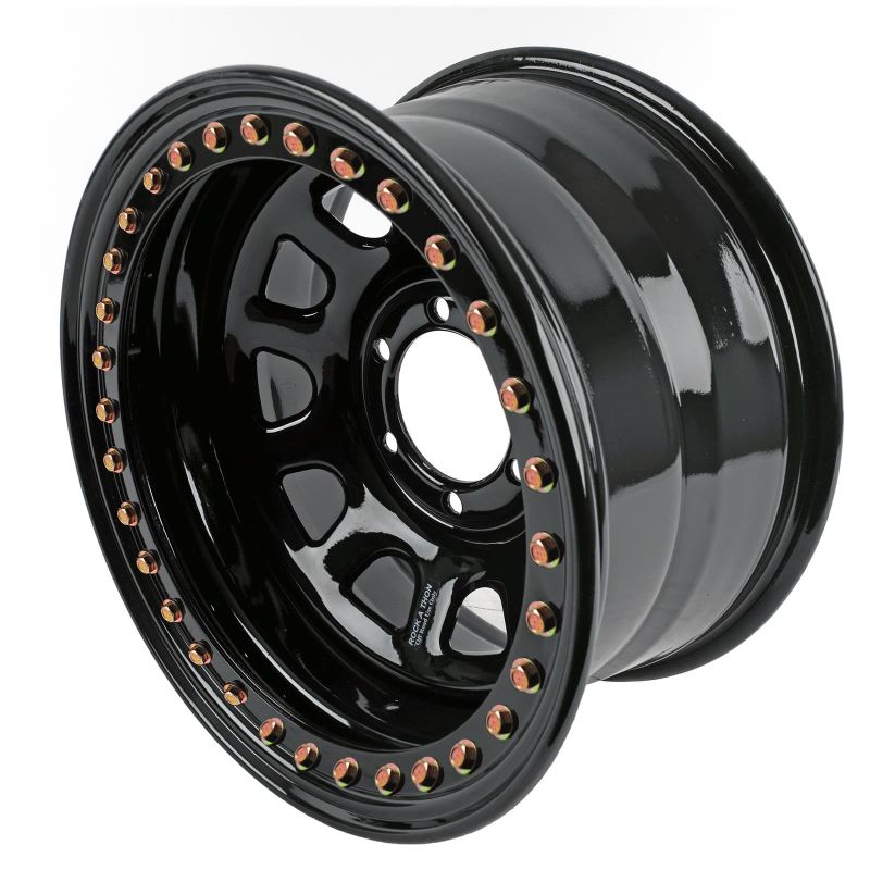 Raceline RT51 Daytona Rock 17x9in/6x139.7 BP/-38mm Offset/107.95mm Bore - Gloss Black Beadlock Wheel