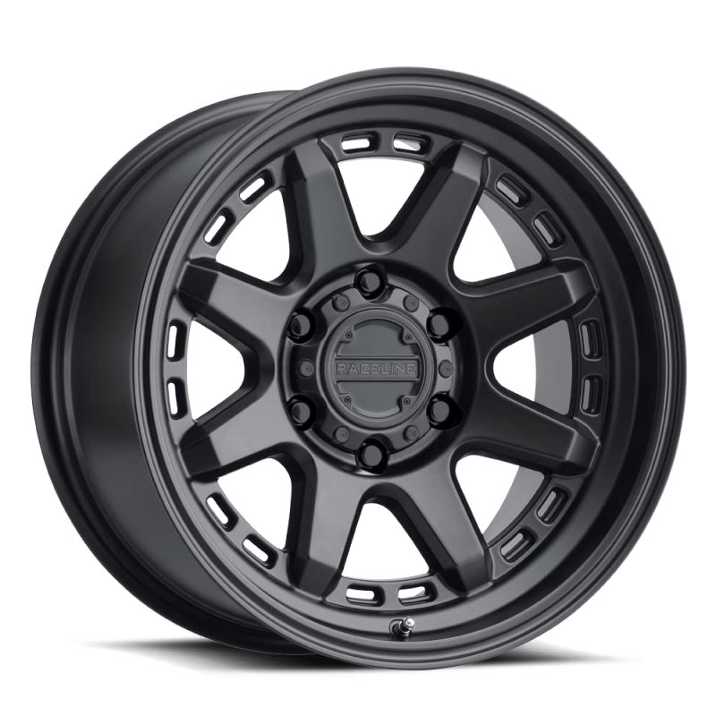 Raceline 947B Scout 16x8in / 6x139.7 BP / 0mm Offset / 106.1mm Bore - Satin Black Wheel