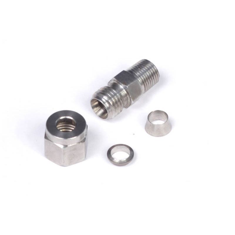 Haltech HT-010813 1/4in Stainless Compression 1/8in NPT Thread Fitting Kit w/Nut & Ferrule