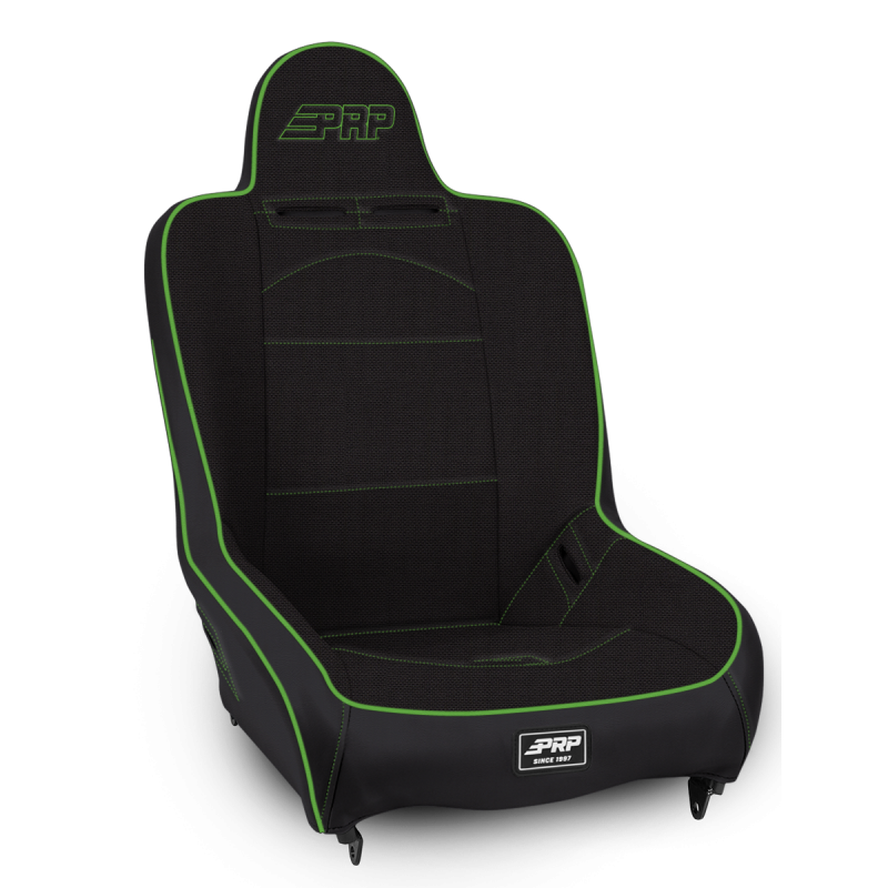 PRP Seats A100110-50-W PRP Premier High Back Suspension Seat- Black/Green Tweed