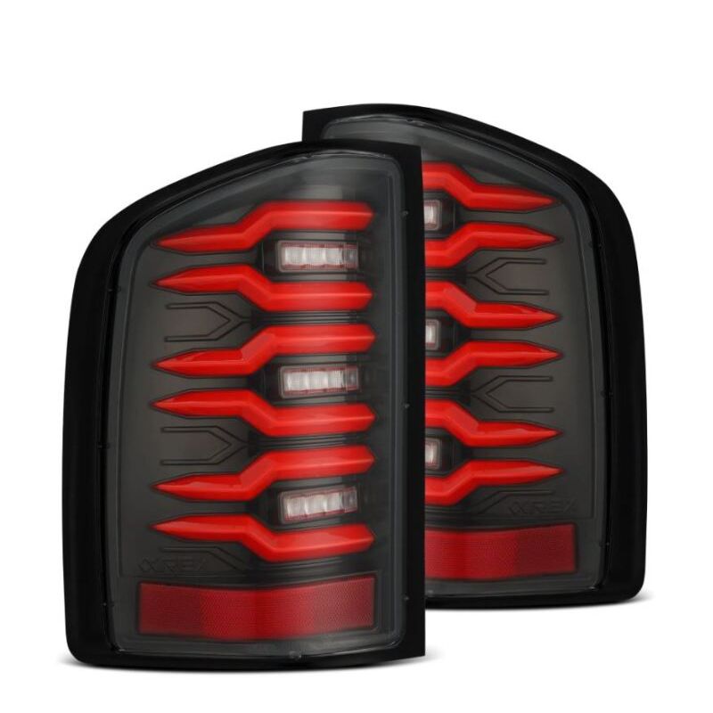 AlphaRex 620000 07-14 Chevrolet Silverado 1500/2500HD/3500HD Luxx-Series LED Tail Lights Black/Red