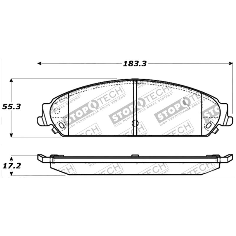 StopTech 06-10 Dodge Charger R/T Sport Performance Front Brake Pads