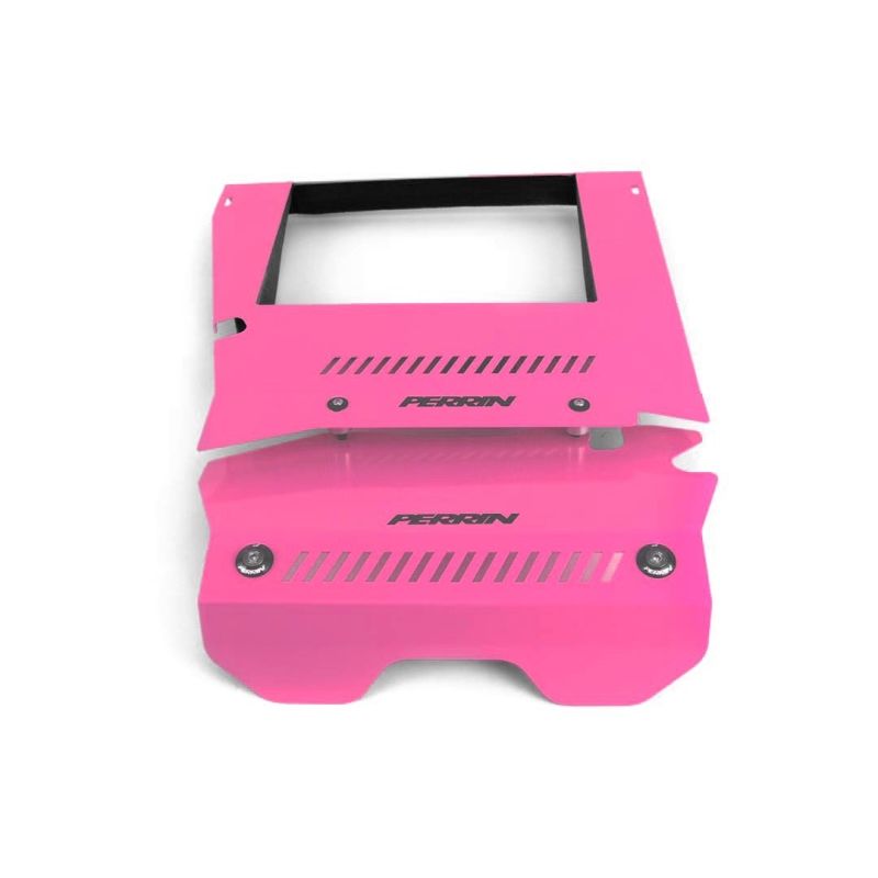 Perrin 2015+ Subaru WRX Engine Cover Kit (Intercooler Shroud + Pulley Cover) - Hyper Pink
