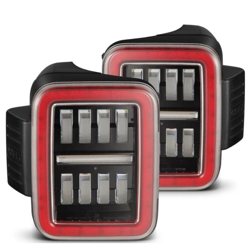 AlphaRex 602070 19-24 Jeep Gladiator JT Nova-Series Prismatic LED Tail Lights - Black-Red
