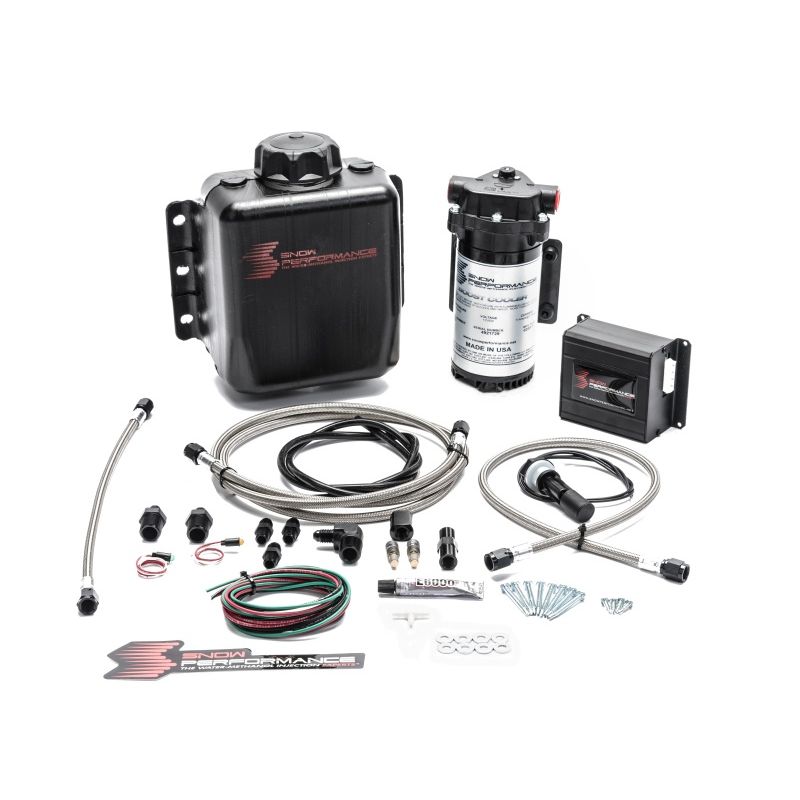 Snow Performance Stg 2 Boost Cooler Prog. Engine Mount Water Injection Kit (SS Braid Line & 4AN)