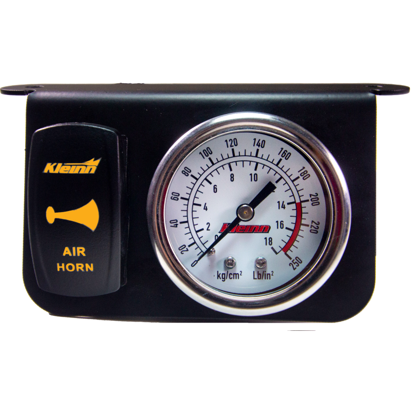 Kleinn Air Horns 1303A Kleinn Panel Mounted 160 PSI Gauge w/ an Illuminated AMBER Momentary Rocker Switch