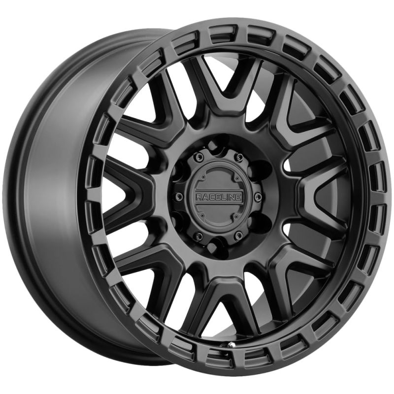 Raceline 953B Krank 17x9in / 5x127 BP / -12mm Offset / 78.1mm Bore - Satin Black Wheel