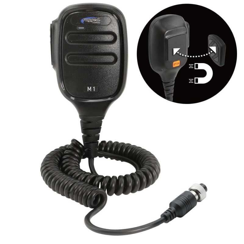 Rugged Radios HM-M1 Hand Mic for M1 Mobile Radio with Scosche MagicMount