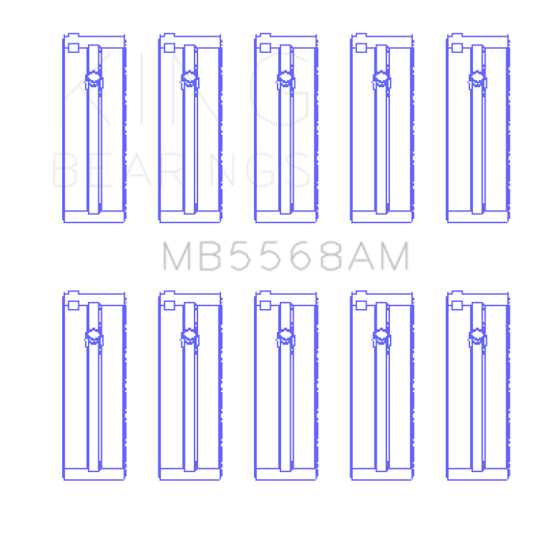 King Engine Bearings MB5568AM King Honda D16A/Y/Z H22A4 F23A Crankshaft Main Bearing Set - Size STD