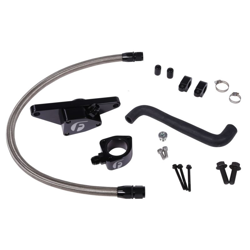 Fleece Performance 06-07 Auto Trans Cummins Coolant Bypass Kit w/ Stainless Steel Braided Line