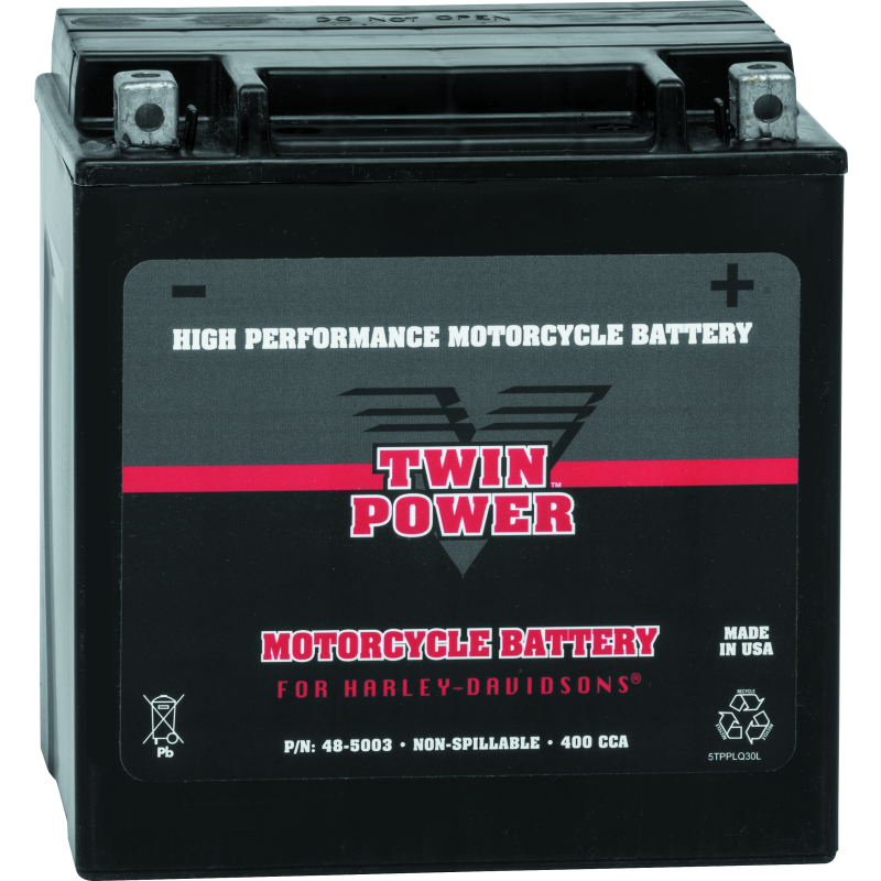 TwinPower 485003 Twin Power YIX-30L High Performance Battery Replaces H-D 66010-97A Made in USA 400 CCA