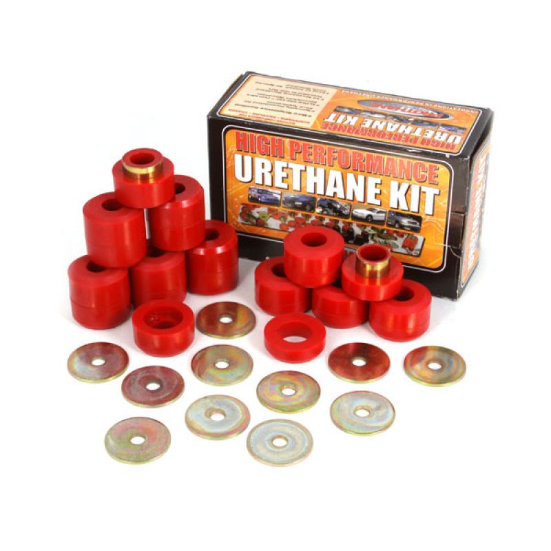 Rugged Ridge Body Mount Kit Red 22 Pieces 97-06 TJ