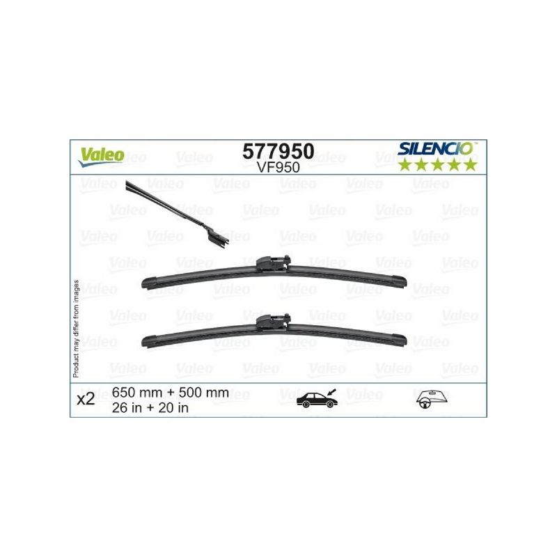 Valeo 577950 Flat 26in/20in Connector GEN2V5 (Pack of 2)