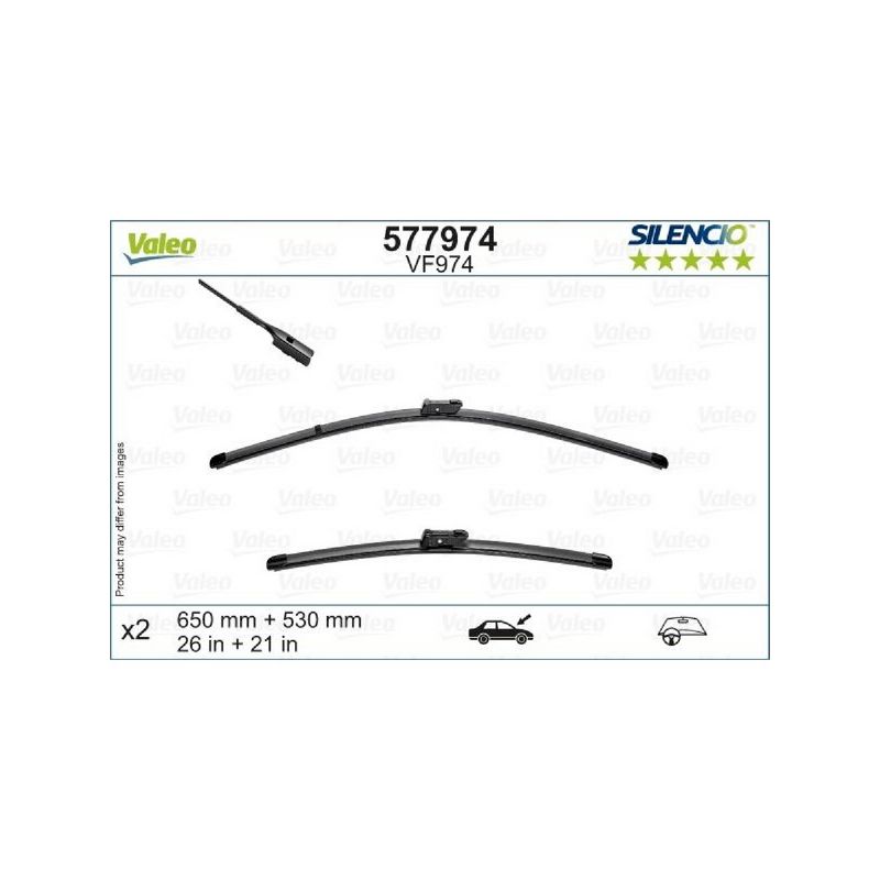 Valeo 577974 Flat 26in/21in Connector GEN2V2 (Pack of 2)