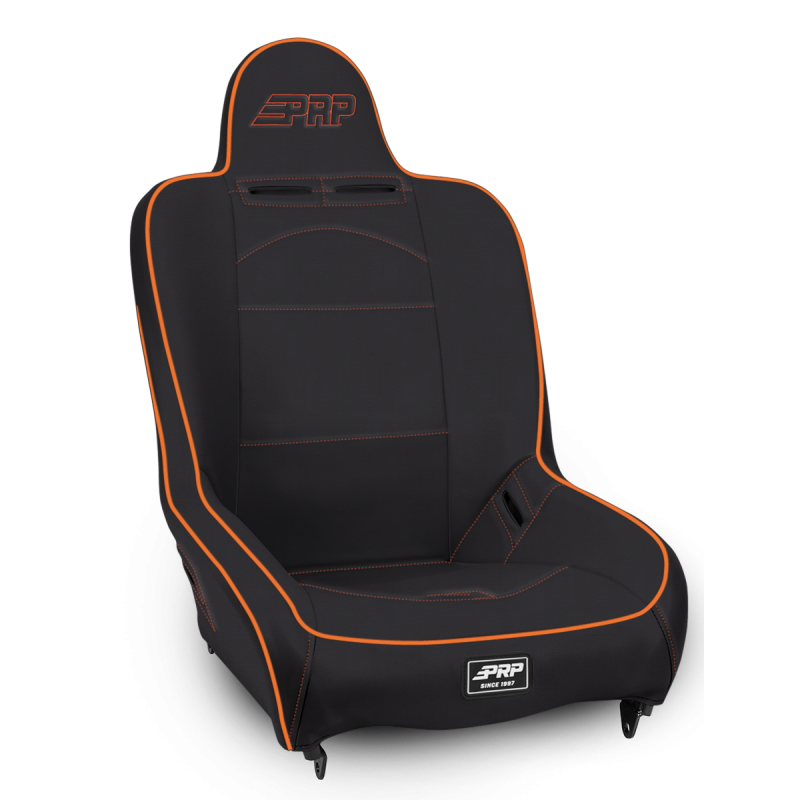PRP Seats A100110-201-207 PRP Premier High Back Suspension Seat- Black/Orange Vinyl