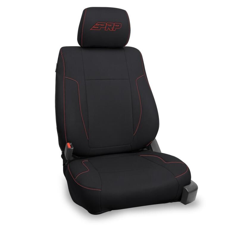 PRP Seats B068-01 PRP 12-14 Ford Raptor Front Seat Covers (Pair) - Black w/ Red Stitch