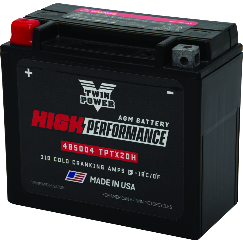 TwinPower 485004 Twin Power YTX-20H High Performance Battery Replaces H-D 65991-82B Made in USA 310 CCA