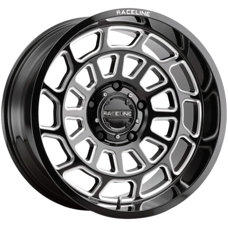 Raceline 955M Warp 20x9in / 8x165.1 BP / 0mm Offset / 125.2mm Bore - Satin Black & Milled Wheel