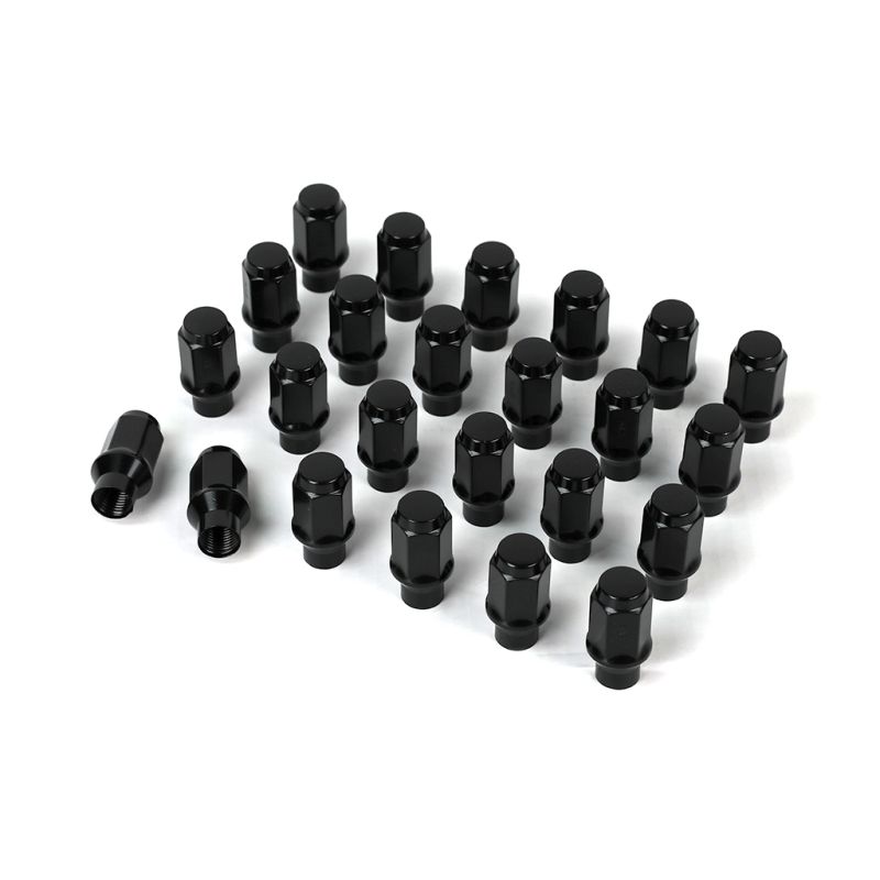 ICON 89141524B-ET Alloys Lug Nut Kit Black - 14x1.5 - 24 Lug Nuts w/ Custom Shank