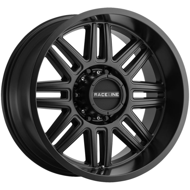 Raceline 948B Split 18x9in / 8x165.1 BP / 18mm Offset / 125.2mm Bore - Satin Black Wheel