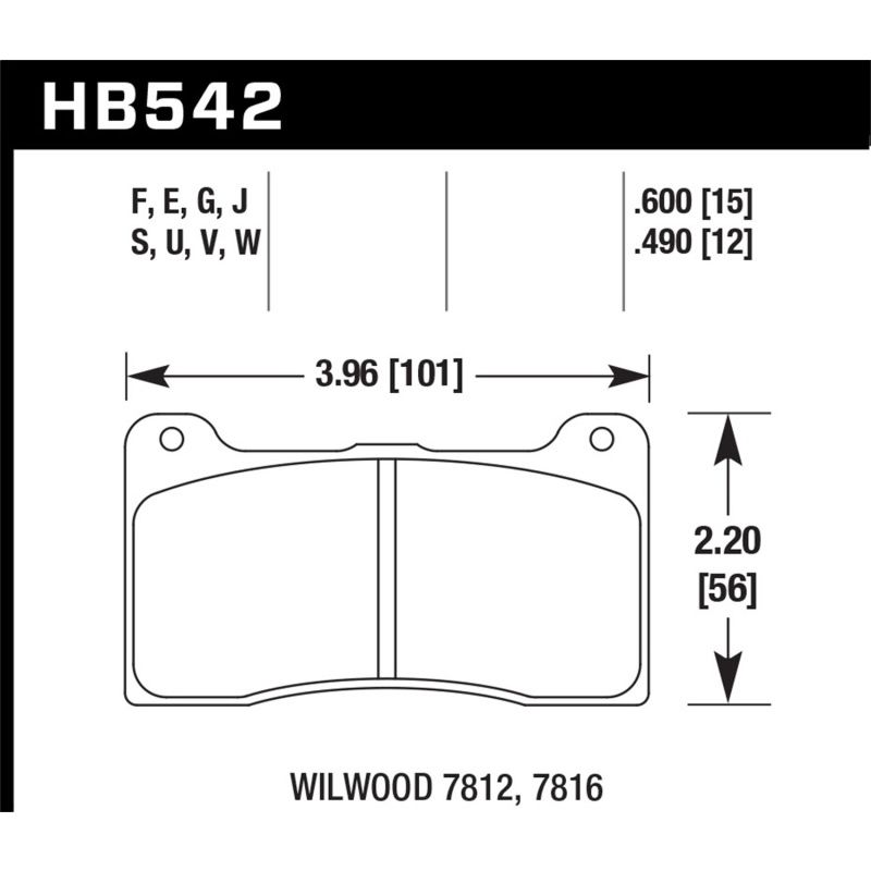 Hawk Wilwood (7812/7816) ER-1 Motorsports Brake Pad Set