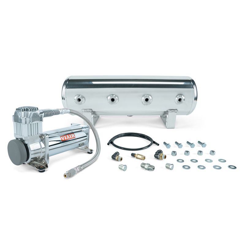 Air Lift 27801 2.5 Gal. Polished Tank w/ Viair 444c Chrome Compressor (Incl. Fittings & Mounting Hardware)