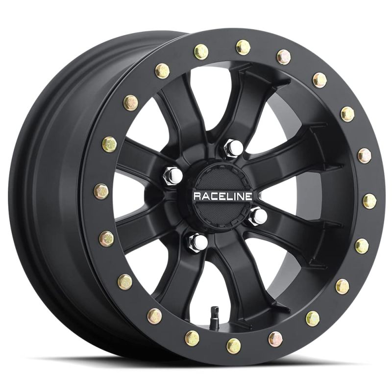 Raceline A71B Mamba 15x7in / 4x156 BP / 0mm Offset / 132.5mm Bore - Satin Black Beadlock Wheel