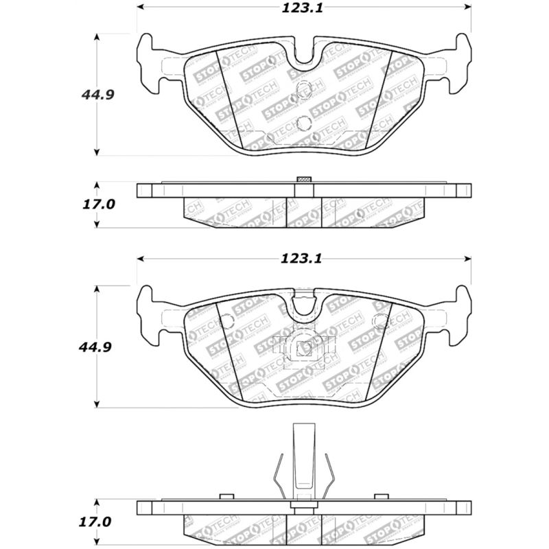 StopTech Street Touring 01-02 BMW Z3 / 03-09 Z4 / 10/90-07 3 Series Rear Brake Pads