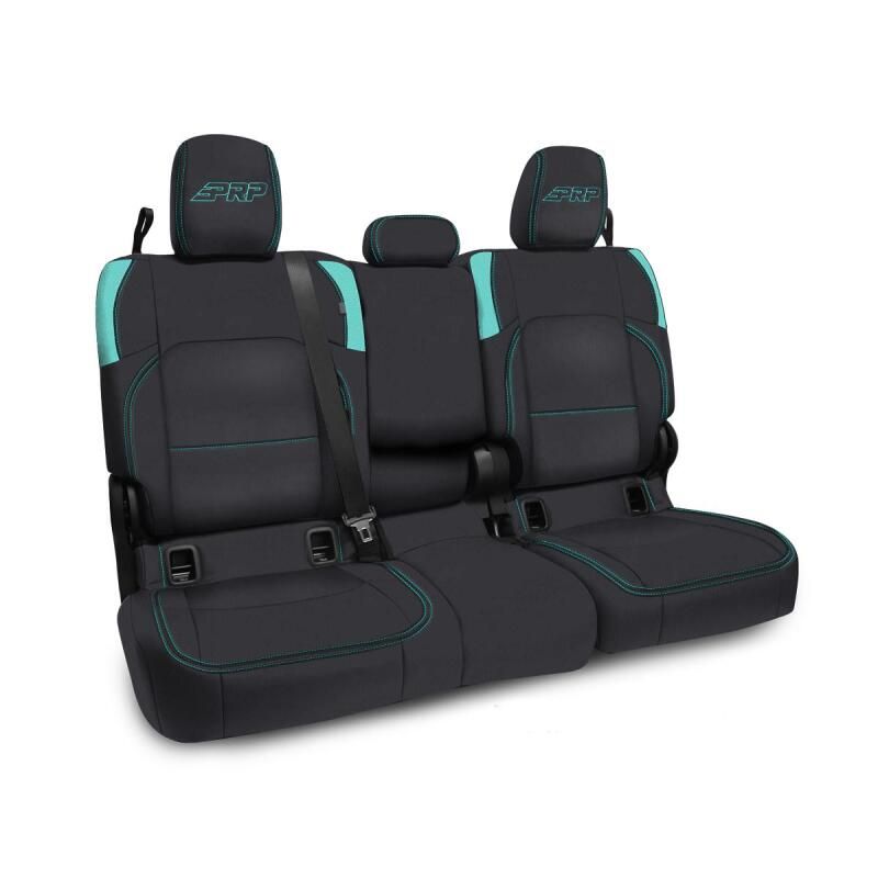 PRP Seats B056-09 PRP Jeep Wrangler JT Rear Bench Covers - with Armrest - Black/Teal