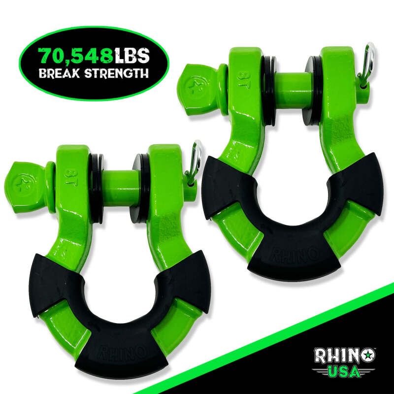 Rhino USA SUPERSHACK-GRN 8T Super Shackle 2-Pack (Green)
