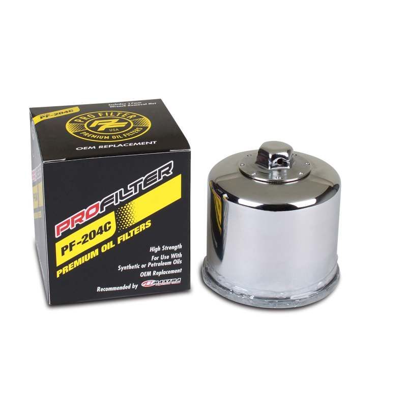 ProFilter PF-204C Arctic Cat/Hon/Kaw/Mv Augusta/Triumph/Yam Spin-On Chrome Various Performance Oil Filter