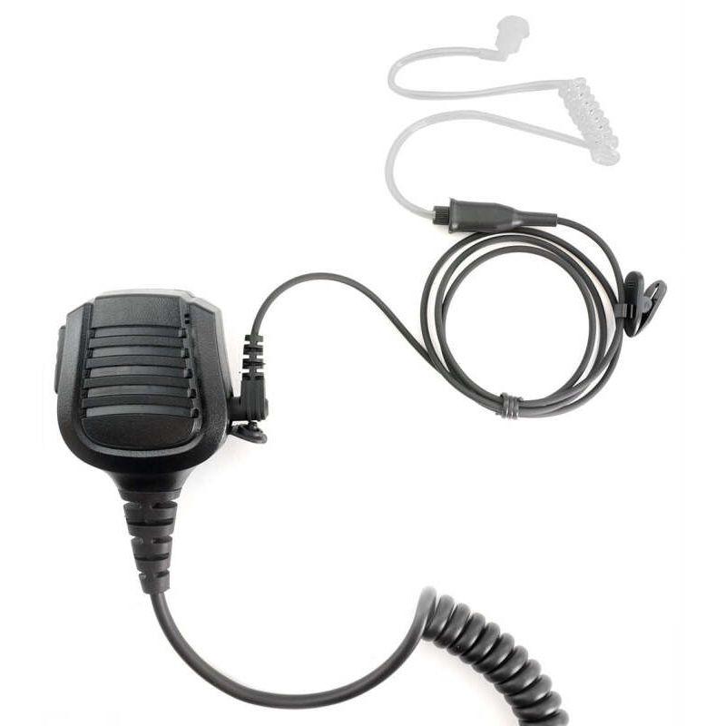 Rugged Radios PATROL-PACK-R1 PATROL Moto Kit - Ear Piece and Hand Mic With R1 (Blue) - Business Band Radio