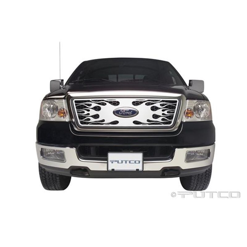 Putco 89142 04-08 Ford F-150 (Honeycomb Grille) w/ Logo CutOut Flaming Inferno Stainless Steel Grille
