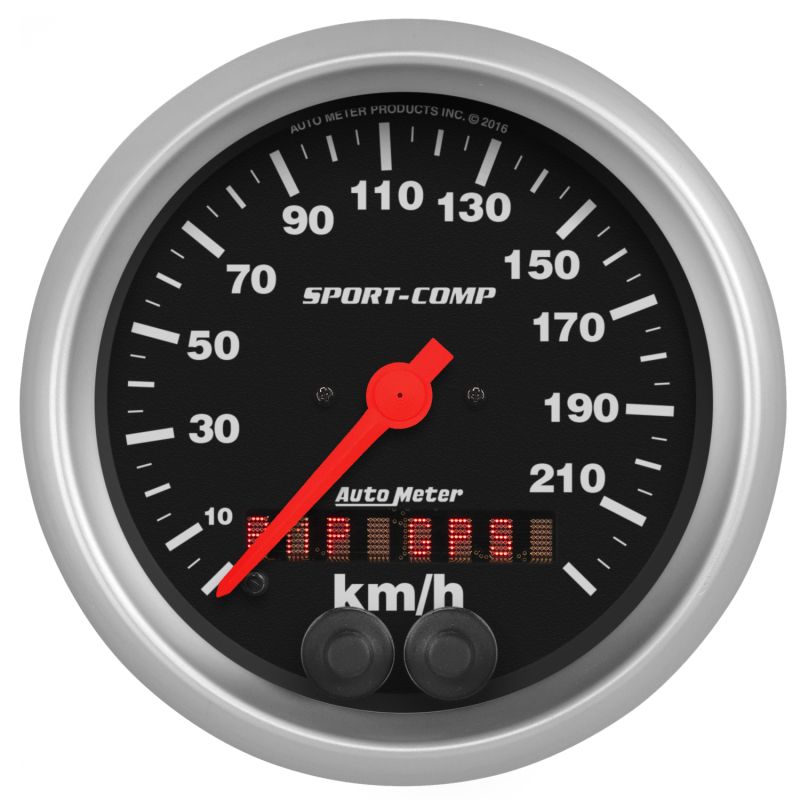 AutoMeter 3982-M GAUGE, SPEEDOMETER, 3 3/8", 225KM/H, GPS, SPORT-COMP