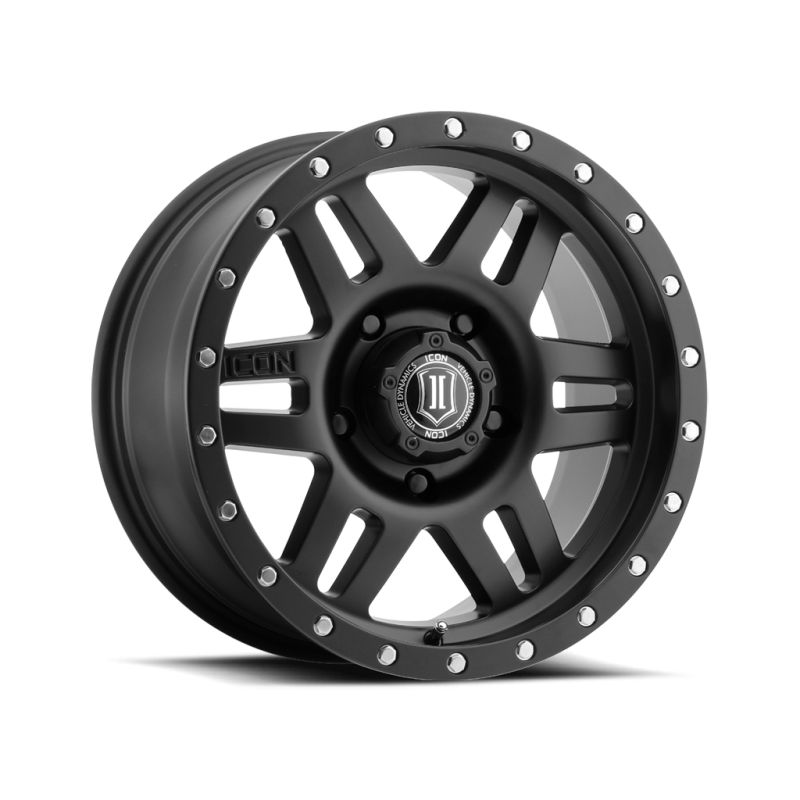 ICON 1417858347SB Six Speed 17x8.5 6x5.5 0mm Offset 4.75in BS 108mm Bore Satin Black Wheel