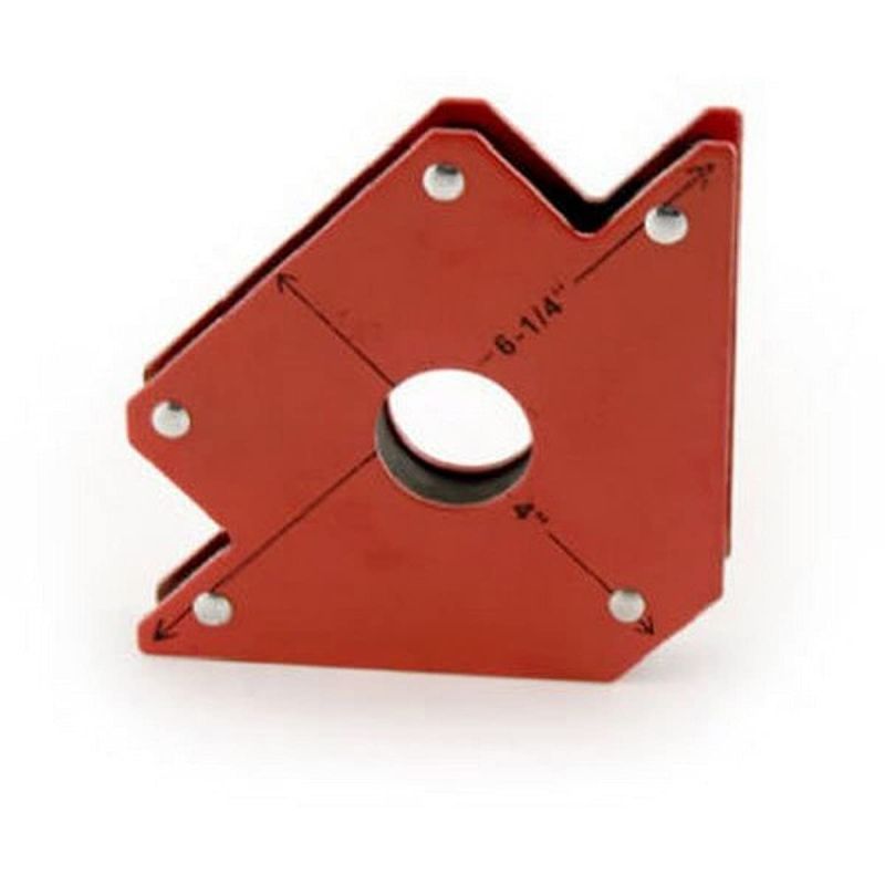 Forney 70717 Magnetic Welding Jig with Center Hole, Medium, Lifts up to 50-Pounds , Red