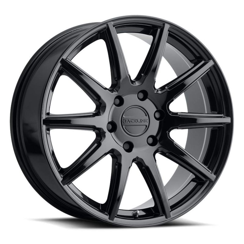 Raceline 159B Spike 18x8in / 6x132 BP / 35mm Offset / 74.6mm Bore - Gloss Black Wheel