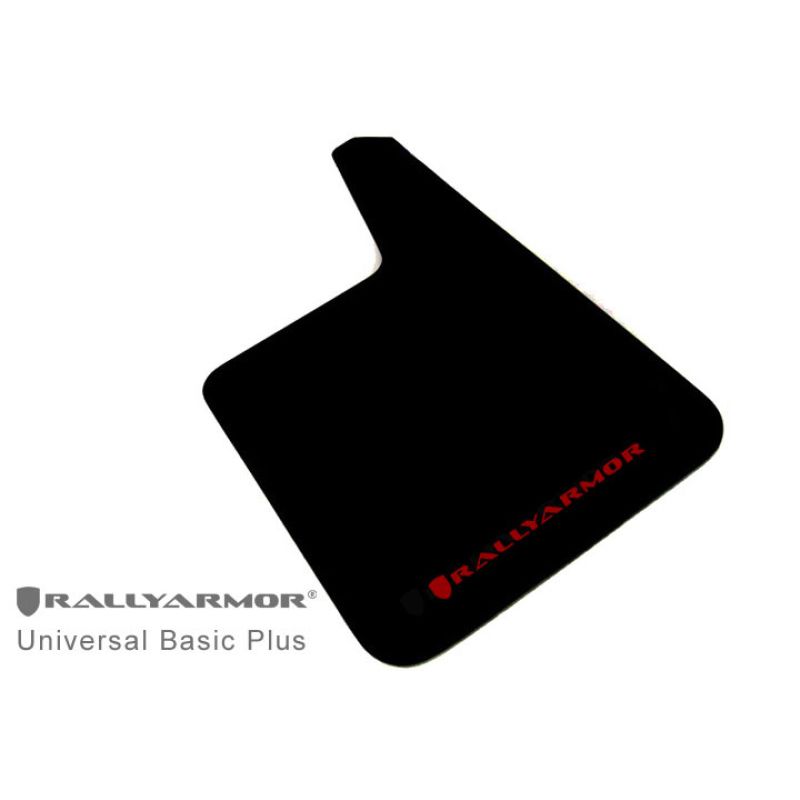 Rally Armor Universal Fitment Longer (no hardware) Basic Plus Black Mud Flap w/ Red Logo